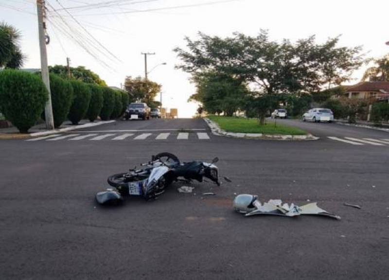 Idoso de 75 anos fica ferido após acidente com moto em Horizontina