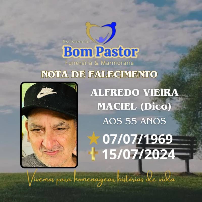 Familiares participam o falecimento do Senhor Alfredo Vieira Maciel- conhecido (Dico)