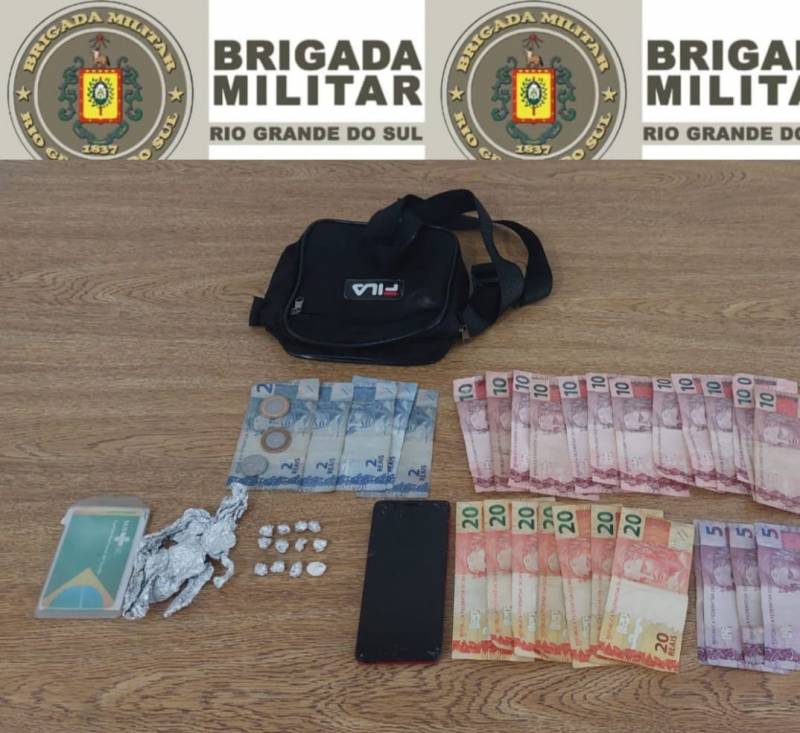 Brigada Militar realiza prisão por tráfico de drogas, em Guarani das Missões