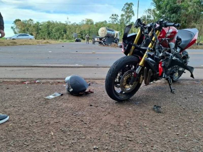 Acidente deixa motociclista ferido no trevo da saída velha para Catuípe e ERS 342, em Ijuí