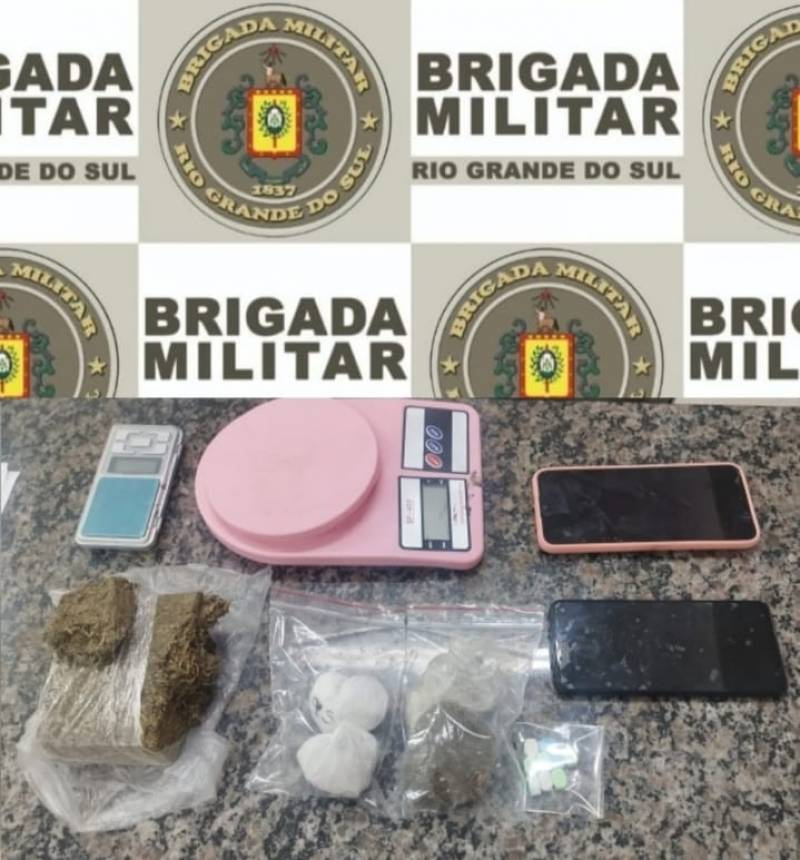 Brigada Militar efetua três prisões e uma apreensão por tráfico de drogas e associação criminosa