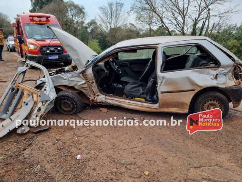 Homem fica ferido em grave acidente na BR-472 em Três de Maio