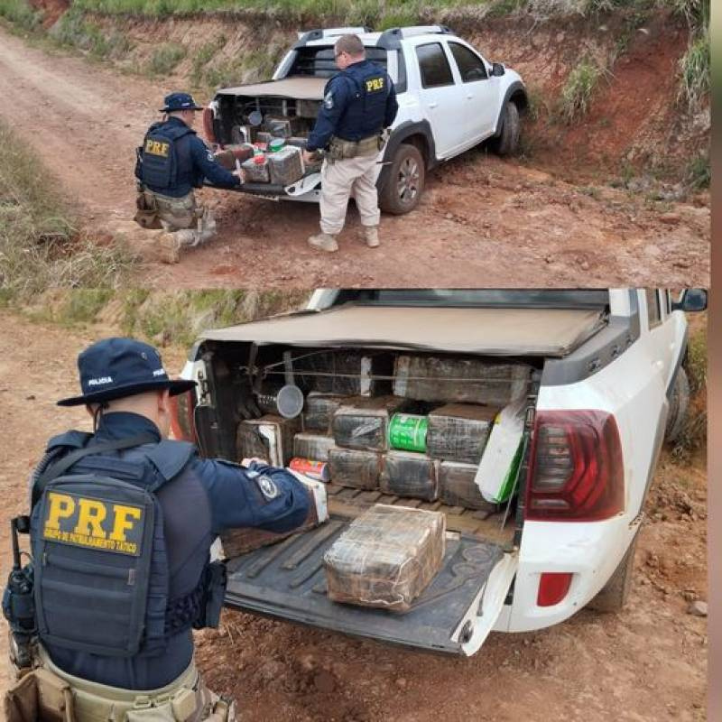 PRF prende três traficantes com mais de 350 quilos de maconha em Almirante Tamandaré do Sul