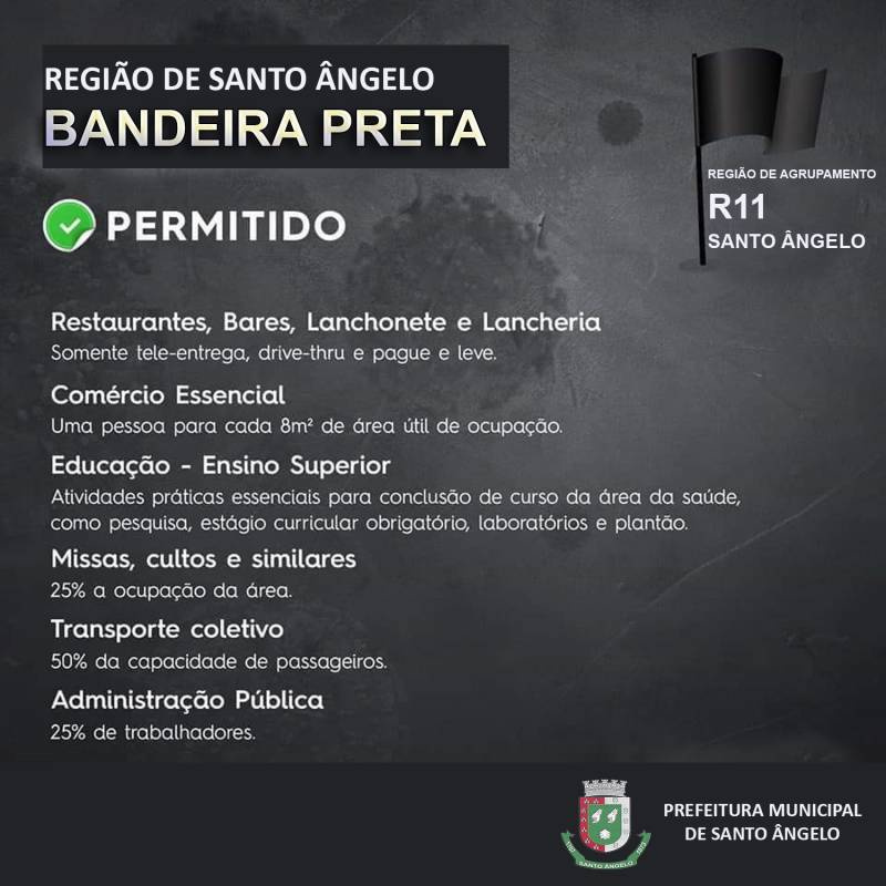 Saiba o que pode e o que não pode em Bandeira Preta, em Santo Ângelo