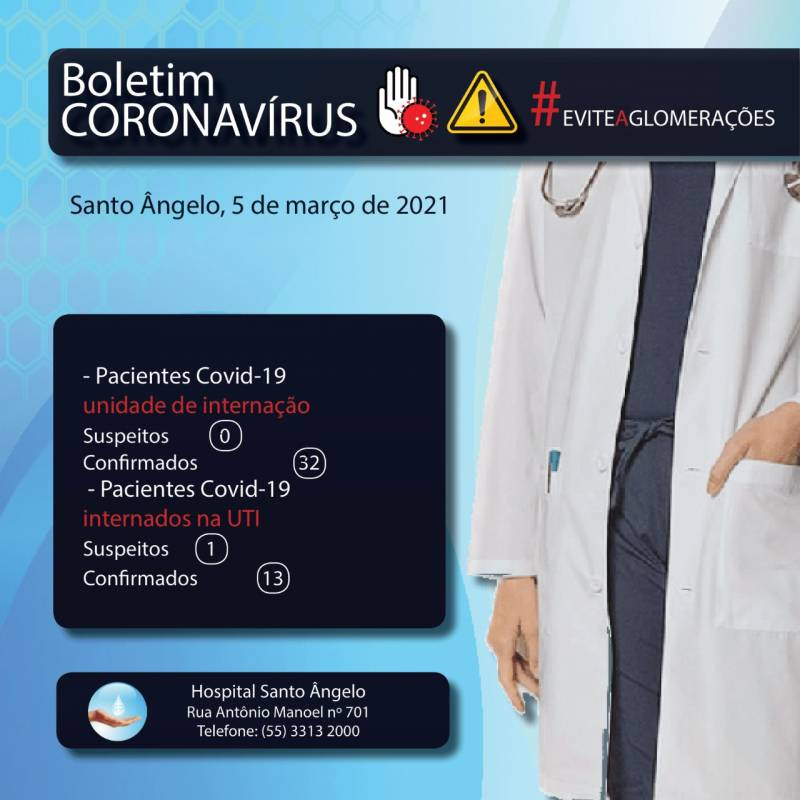 46 pacientes internados na Ala Covid do HSA nesta sexta-feira,05