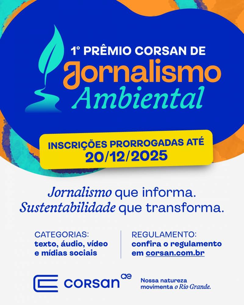 Prêmio Corsan de Jornalismo Ambiental prorroga inscrições até 20 de dezembro