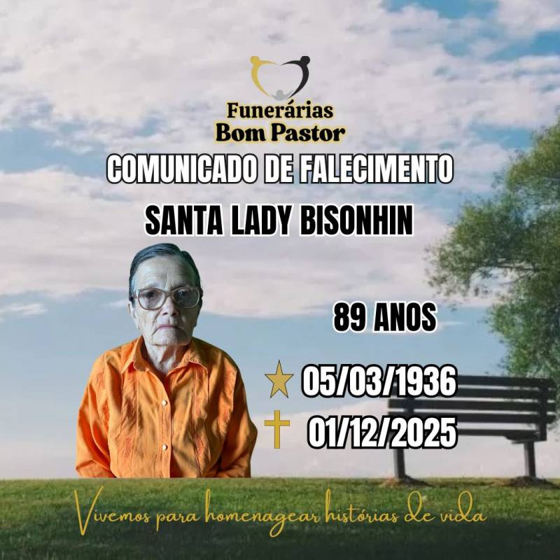 Familiares participam o falecimento da Senhora SANTA LADY BISONHIN