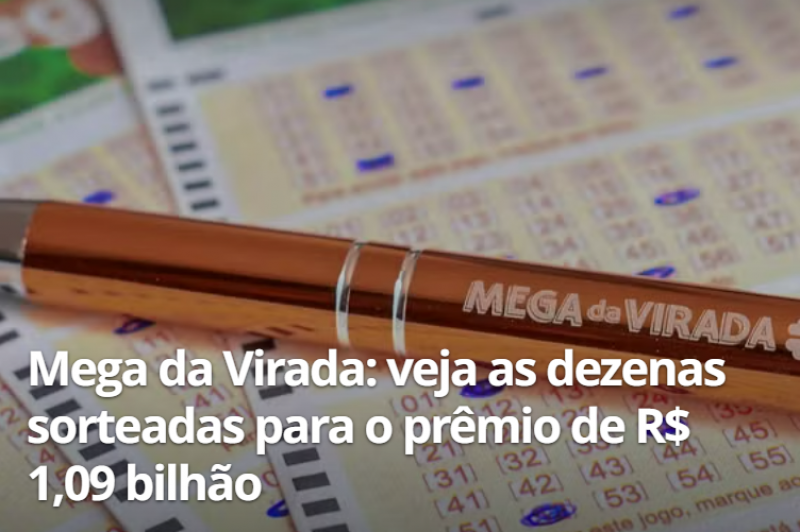 Mega da Virada 2025: veja as dezenas sorteadas para o prêmio de R$ 1,09 bilhão