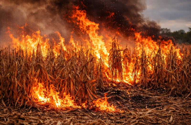 Fogo consome cerca de 5 hectares de lavoura no interior de Três de Maio