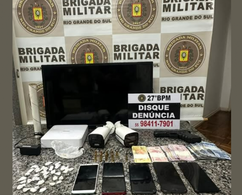 Brigada Militar prende homem por tráfico de drogas e porte ilegal de arma em Santo Ângelo