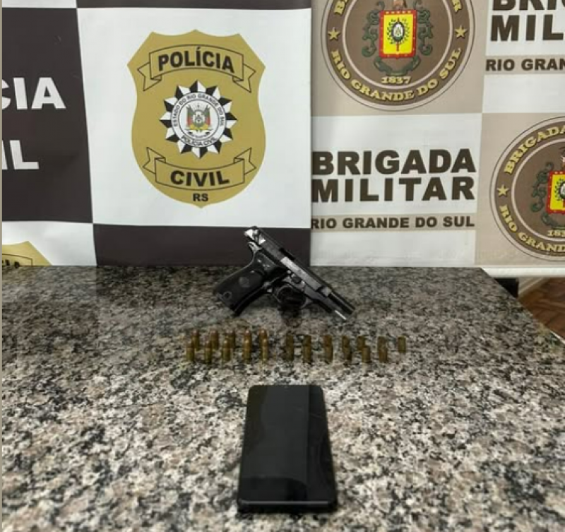Brigada Militar em ação conjunta com a Polícia Civil prende homem por posse de arma de fogo em Santo Ângelo
