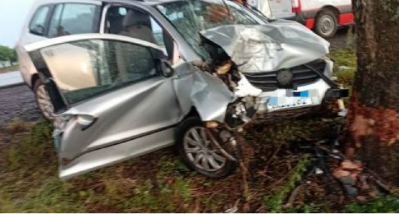 Saída de pista deixa quatro feridos na RS-210, em São Martinho