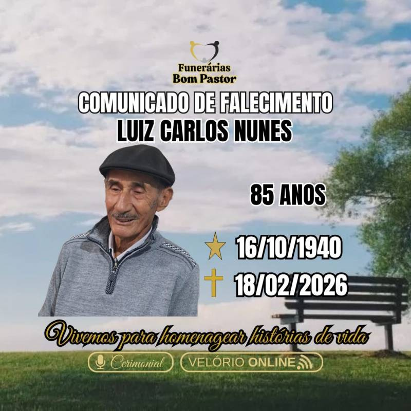 Familiares participam o falecimento do Senhor  LUIS CARLOS NUNES