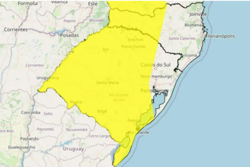 RS tem alerta de tempestade e queda de granizo nesta terça-feira