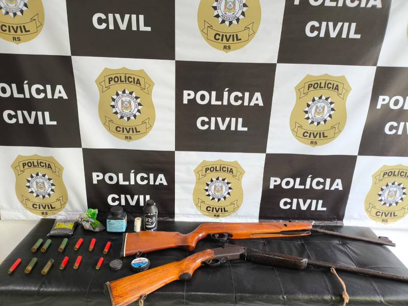 Polícia Civil de Dezesseis de Novembro apreende arma e munições na localidade Serra São Jerônimo