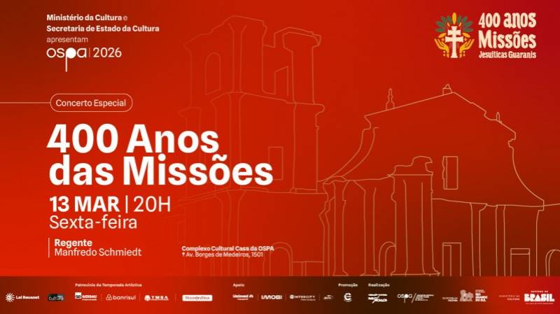 Concerto da OSPA pelos 400 anos das Missões reverencia ícones da música regional