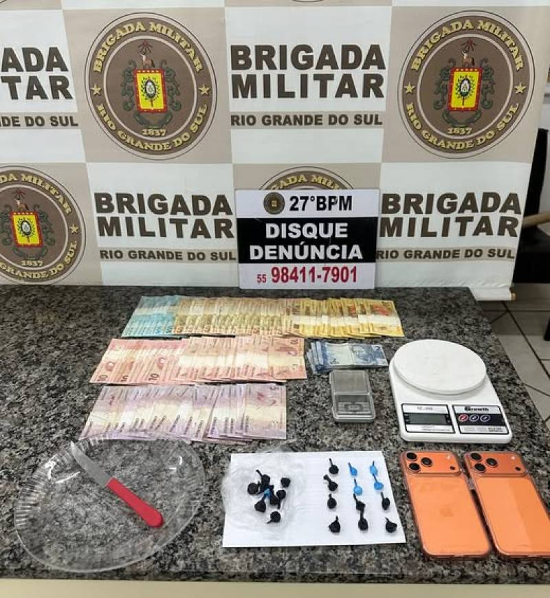 Brigada Militar prende dois individuos por tráfico de drogas no Bairro Centro-Norte, em Santo Ângelo