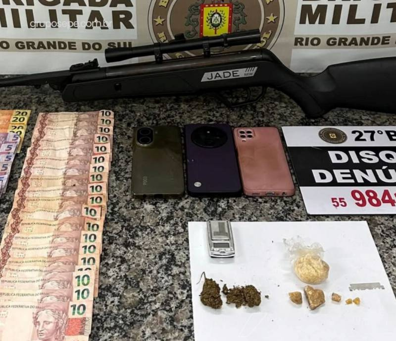 Homem é preso e adolescente apreendida no Bairro Rogowski por tráfico de drogas em Santo Ângelo