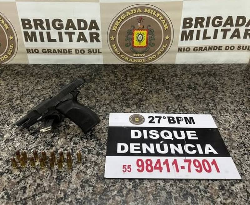 Brigada Militar apreende adolescente por posse ilegal de arma de fogo de uso restrito em Santo Ângelo