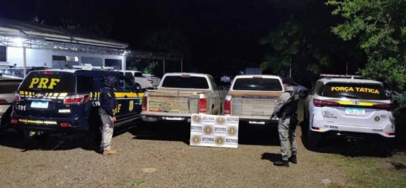 Brigada Militar e Polícia Rodoviária prendem cinco argentinos e um brasileiro, e apreendem 90 mil maços de cigarros