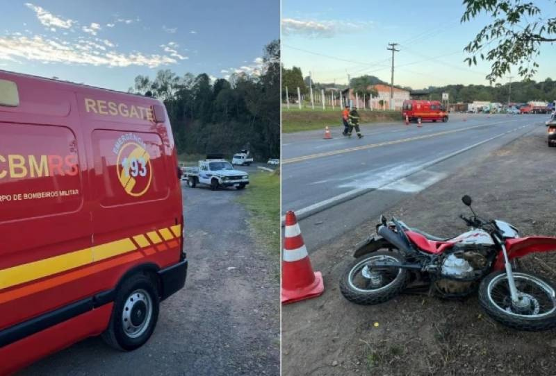 Motociclista morre após colisão com caminhonete na ERS-122