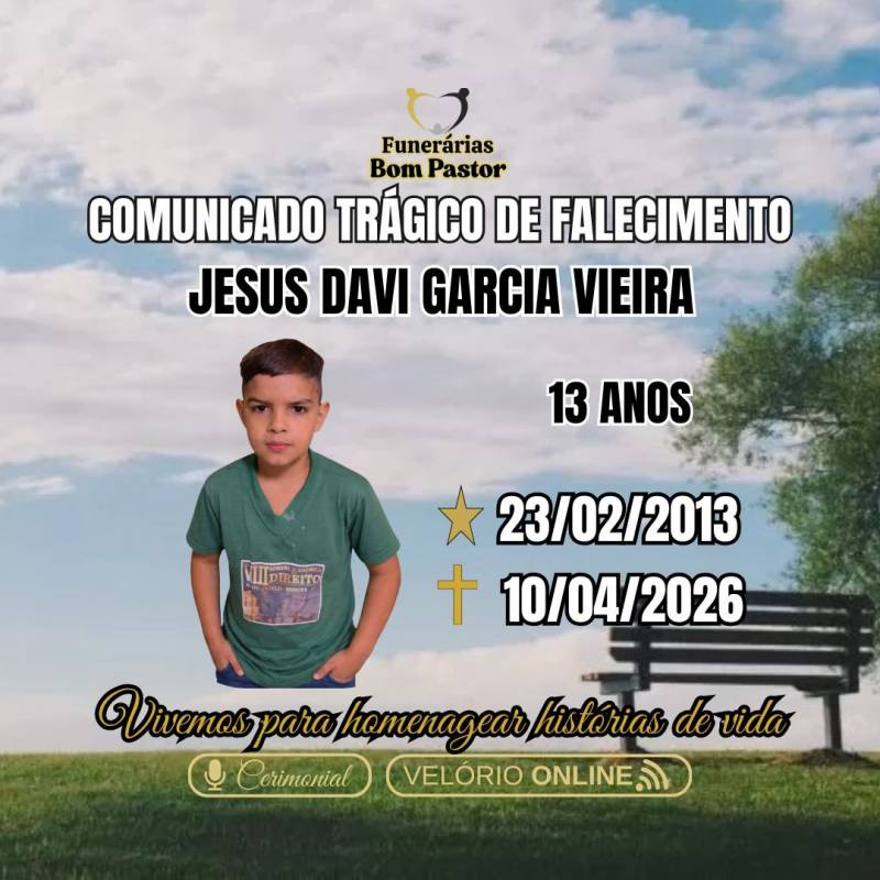 Familiares participam o trágico falecimento de JESUS DAVI GARCIA VIEIRA