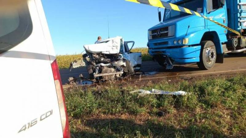 Acidente entre caminhão e carro deixa uma vítima fatal na VRS-854, em Mormaço