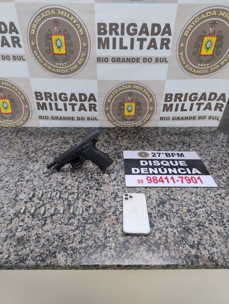 Brigada Militar de Santo Ângelo prende por porte ilegal de arma de fogo