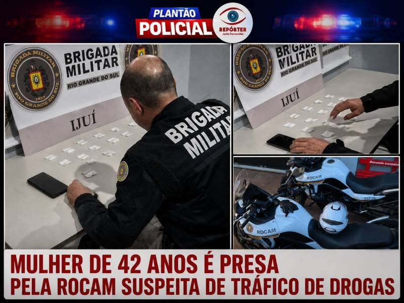 ROCAM prende mulher por tráfico de drogas no bairro Thomé de Souza em Ijuí