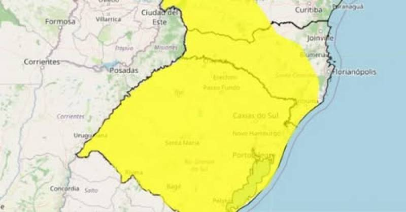 Frio no Sul: Alerta amarelo indica queda acentuada de temperatura no RS, SC e PR