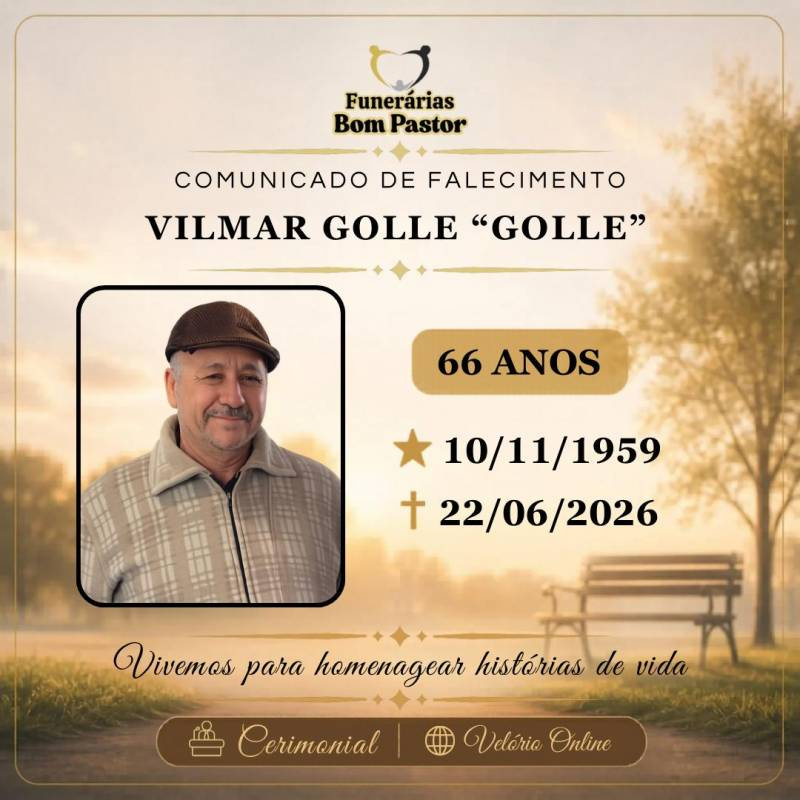 Familiares participam o falecimento do Senhor VILMAR GOLLE