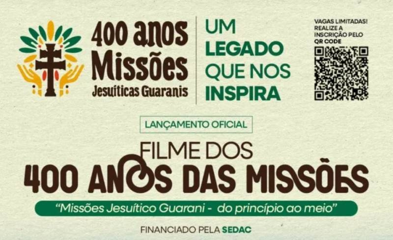 Documentário sobre os 400 Anos das Missões será lançado no Cinema Cisne em Santo Ângelo