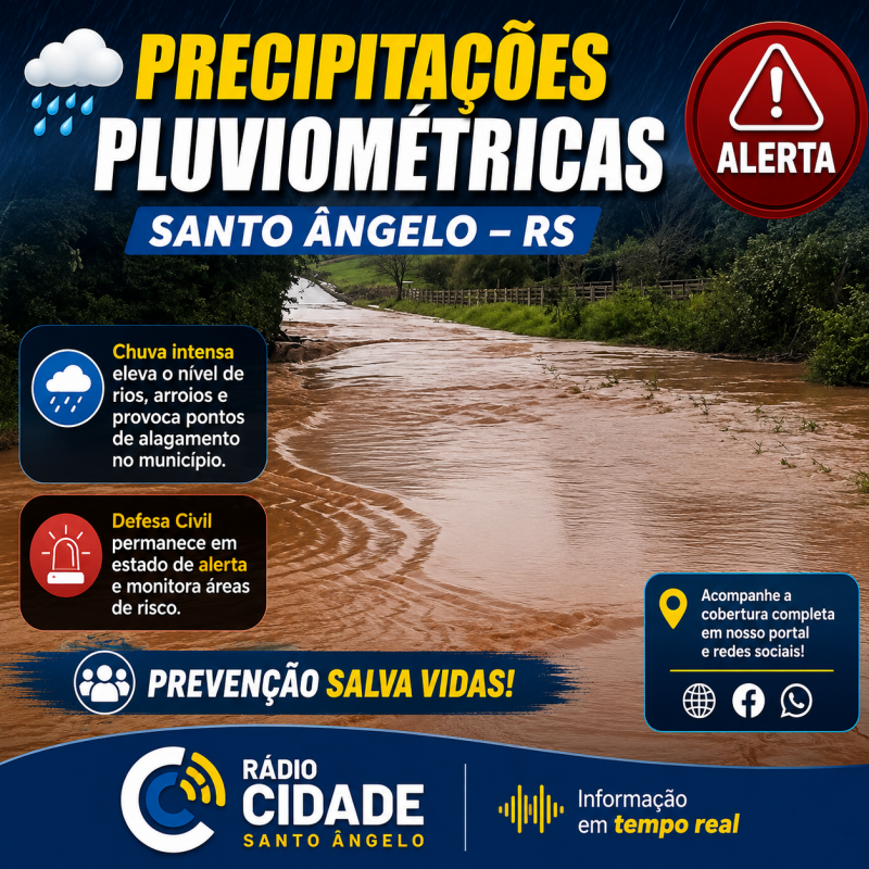 Acumulados de chuva chegam a 175 mm em localidades do interior de Santo Ângelo