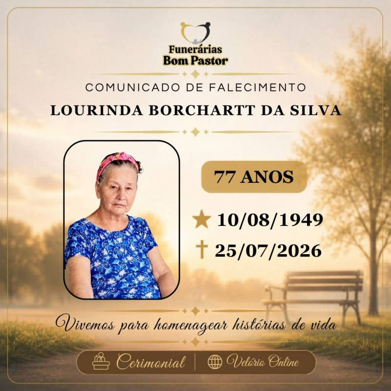 Familiares participam o falecimento de LOURINDA BORCHARTT DA SILVA