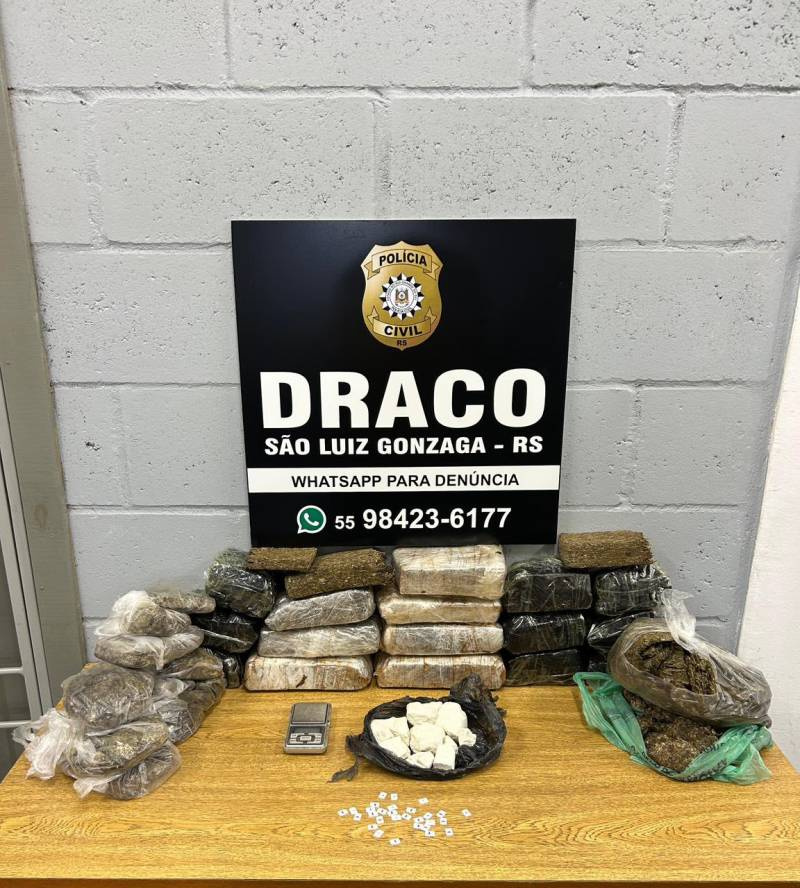 Três pessoas presas por tráfico de drogas em São Luiz Gonzaga