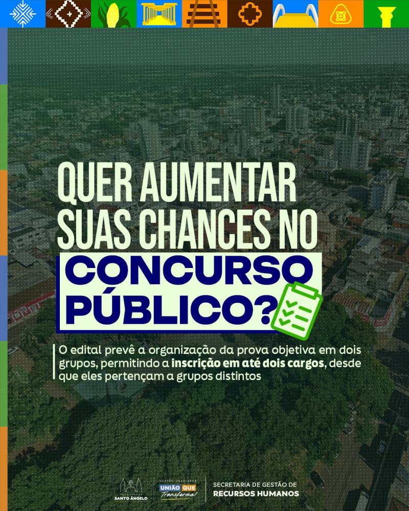 Concurso Público Municipal: candidatos podem concorrer a mais de um cargo conforme organização prevista no edital