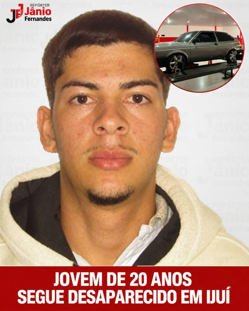 Jovem de 20 anos segue desaparecido em Ijui