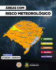 Defesa Civil estadual se mobiliza para atuar diante de previsão de eventos meteorológicos severos