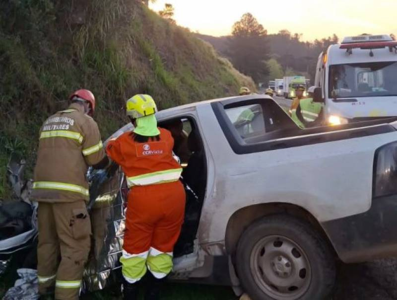 Motorista morre em colisão entre caminhonete e carreta na BR-386
