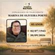 Familiares participam o falecimento da senhora MARINA DE OLIVEIRA PORTO