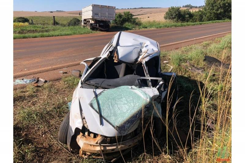 Condutor fica preso as ferragens após acidente na ERS 324 