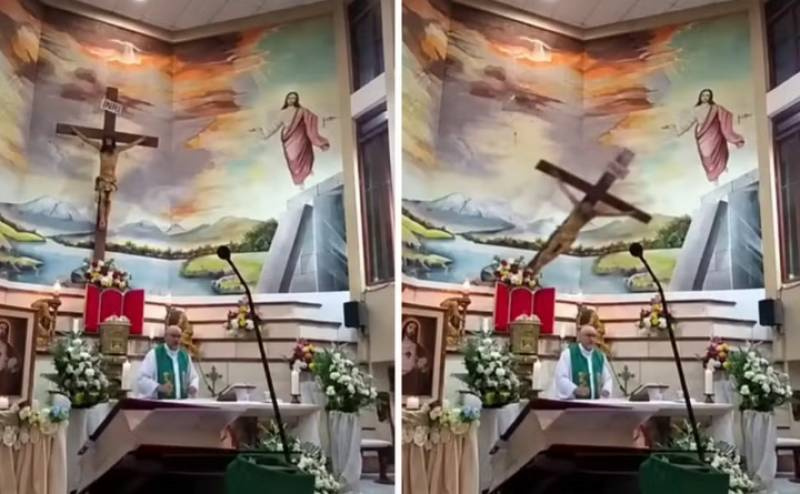 Padre morre após cruz cair sobre sua cabeça durante transmissão ao vivo de uma missa no Equador