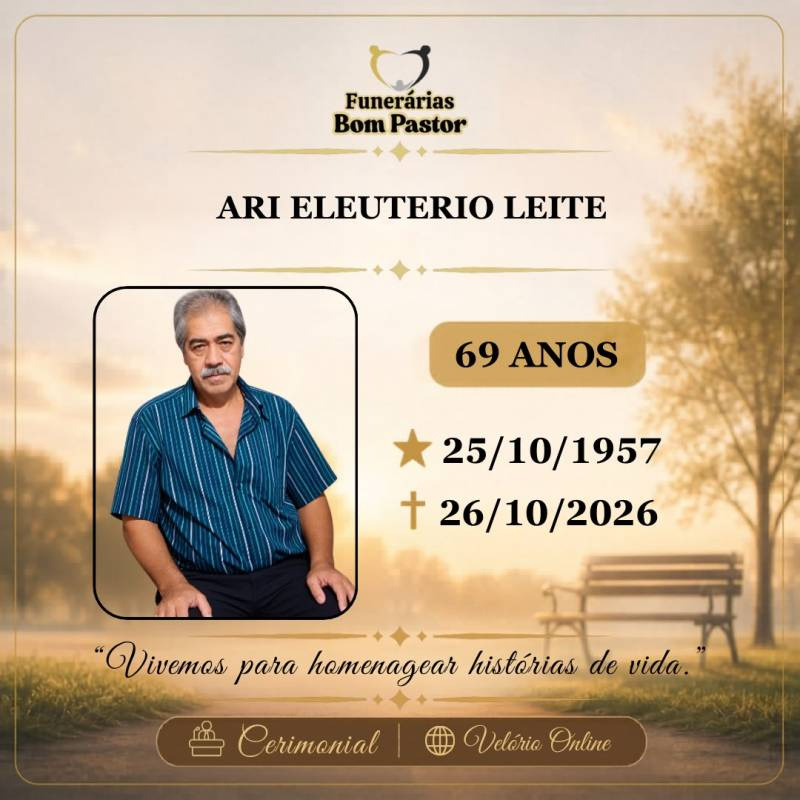 Familiares participam o falecimento de Ari Eleuterio Leite