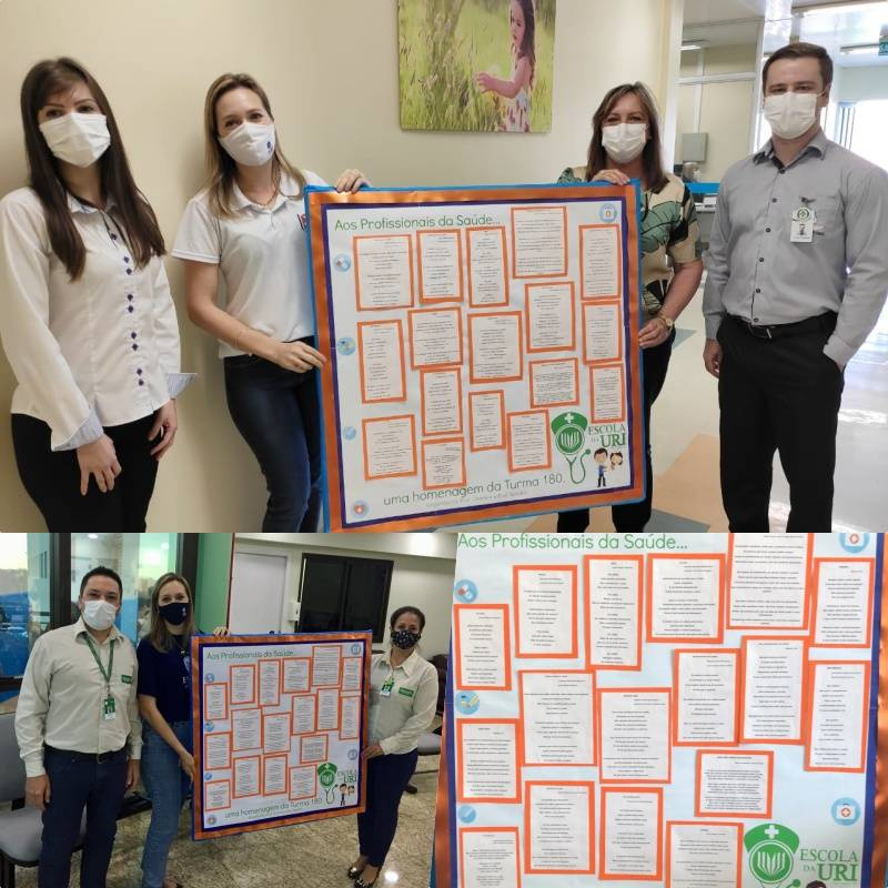 Alunos da Escola da URI homenageiam profissionais da Saúde