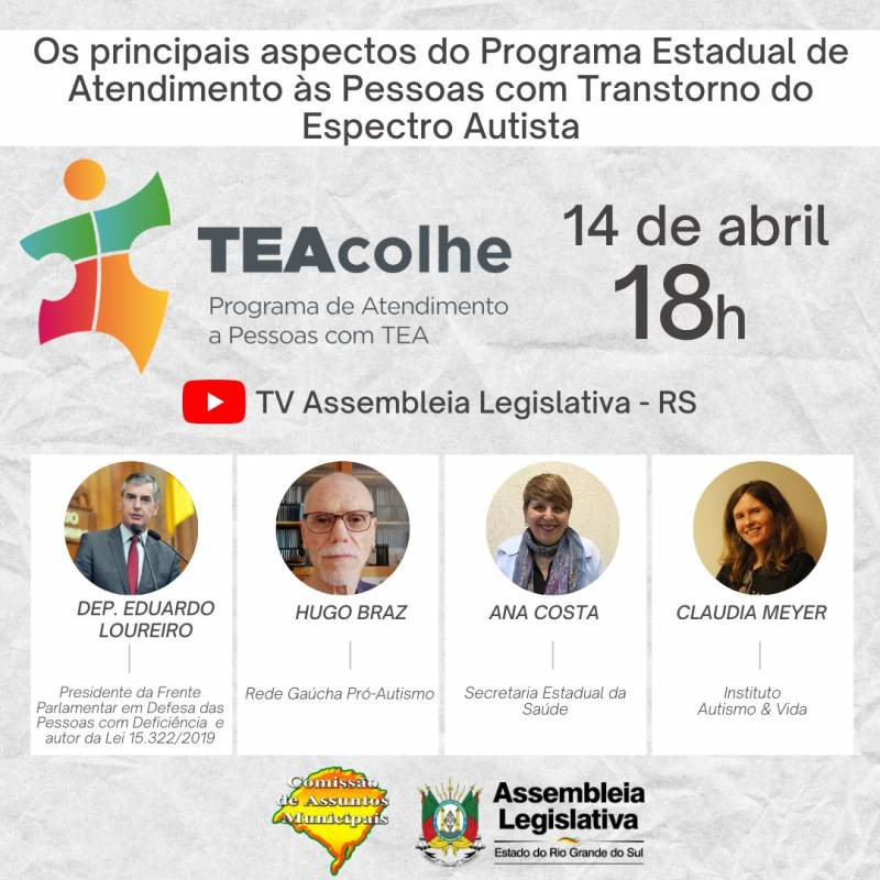 Assembleia vai debater o TEAcolhe, programa de atendimento ao autismo