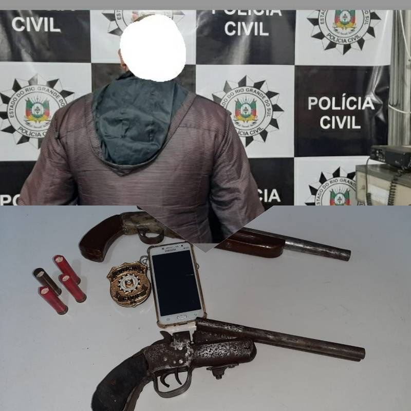 Polícia Civil de Cerro Largo prende homem com armas e recupera celular furtado!