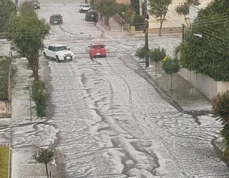 Queda de granizo em Tapera e Selbach