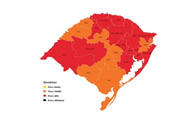 Governo do RS recebe 15 pedidos de reconsideração de regiões em bandeira vermelha no Estado