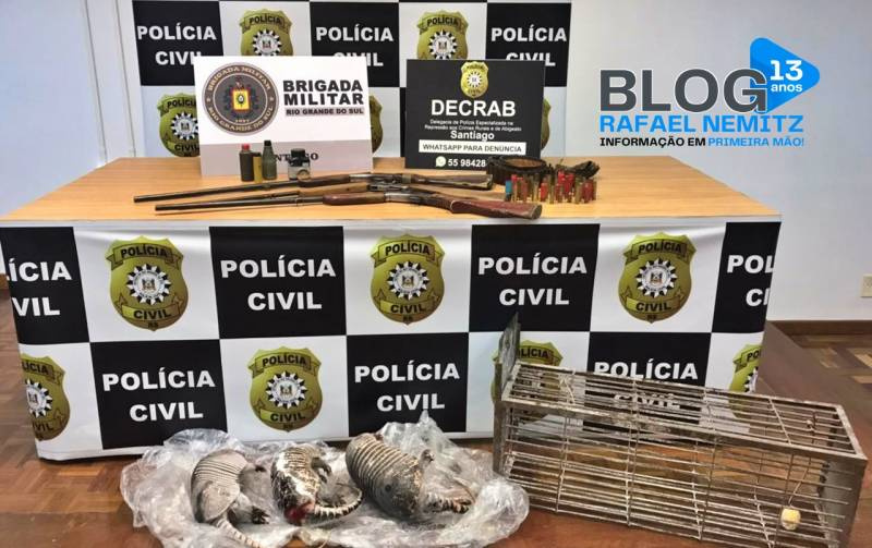 PC realiza apreensão de armas e animais silvestres abatidos em Tupantuba