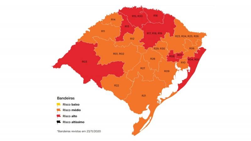 Em mapa definitivo região das missões permanece na bandeira laranja